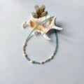 collier ras de cou avec des perles d'eau douce et pierres d'aventurine verte