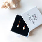 Boucles d'oreilles en cornaline dans son packaging