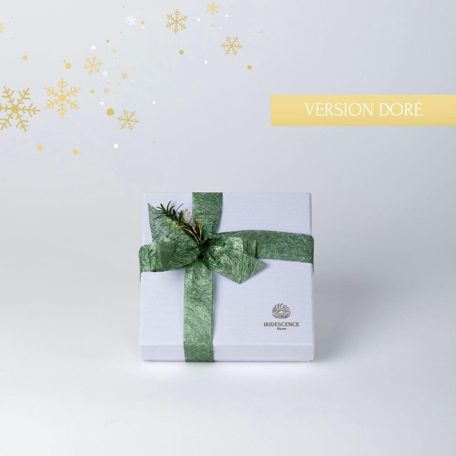 Coffret de Noel de bijoux en acier inoxydable dore